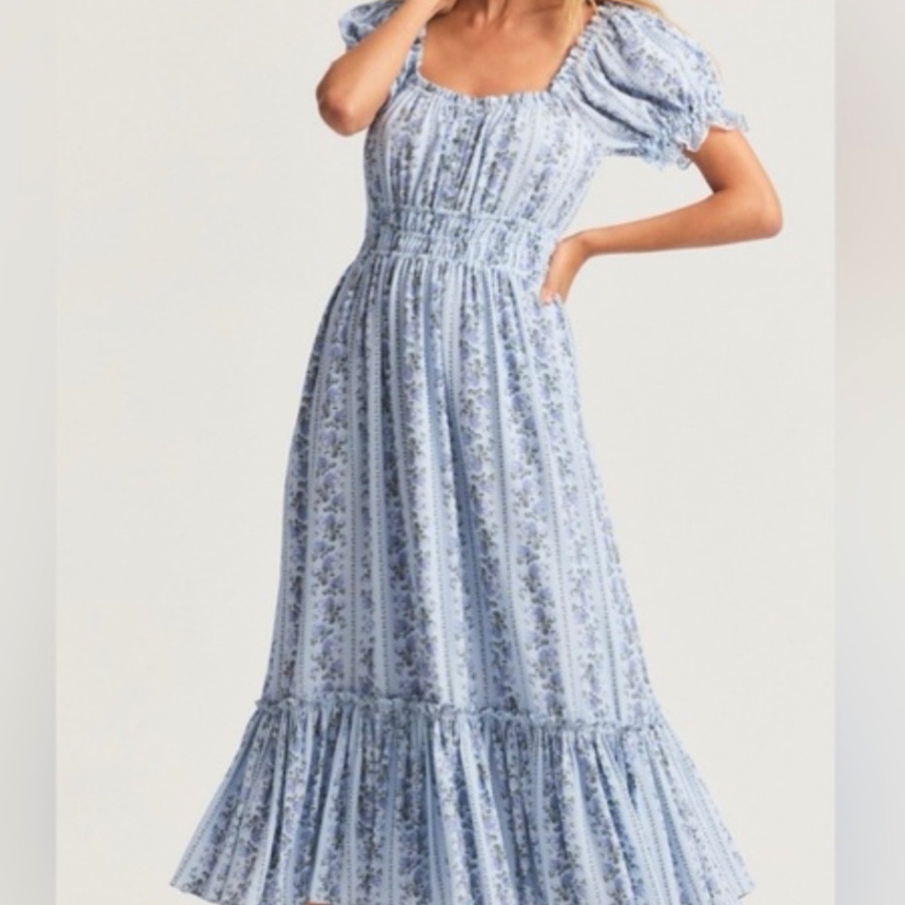 LoveShackFancy Terrence Dress in Cerulean Blue